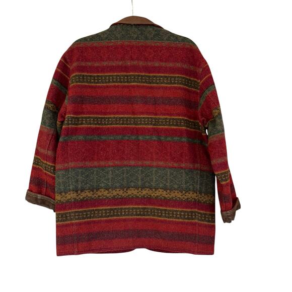 Vintage 90’s Wool Blanket Barn Eddie Bauer Jacket Women’s S Cottage Prairie Art - Picture 3 of 12